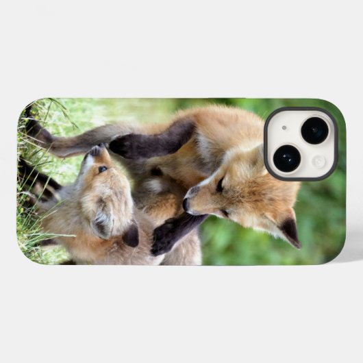 Niedliche Kleintiere | Adorable Fox Kit & Mama Case-Mate iPhone Hülle (Rückseite (Horizontal))