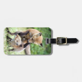 Niedliche Kleintiere | Adorable Fox Kit & Mama Gepäckanhänger (Vorderseite horizontal)