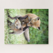 Niedliche Kleintiere | Adorable Fox Kit & Mama Puzzle (Horizontal)