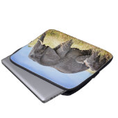 Niedliche Kleintiere | Afrikanische Elefanten und Laptopschutzhülle (Vorne Knopf)