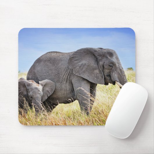 Niedliche Kleintiere | Afrikanische Elefanten und Mousepad (Mit Mouse)