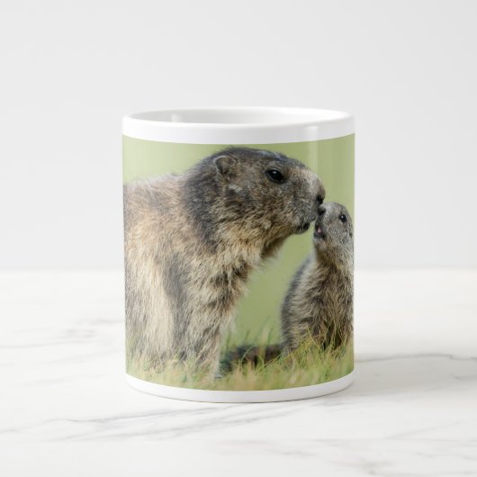 Niedliche Kleintiere | Alpenmarmot Jumbo-Tasse (Vorderseite)