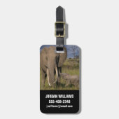 Niedliche Kleintiere | Amama Elefant mit Baby Gepäckanhänger (Vorderseite vertikal)