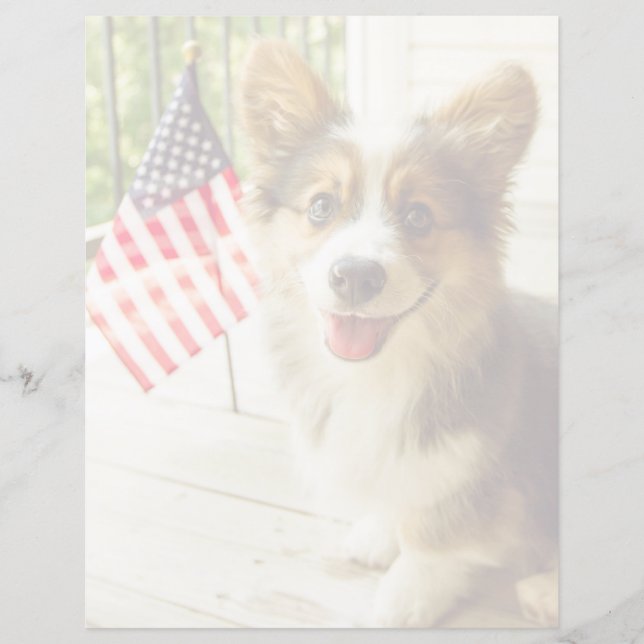 Niedliche Kleintiere | American Flag Corgi (Vorderseite)