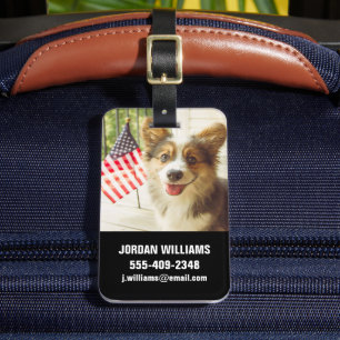 Niedliche Kleintiere American Flag Corgi Gepäckanhänger