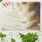 Niedliche Kleintiere | American Flag Corgi Geschirrtuch (Gefaltet)