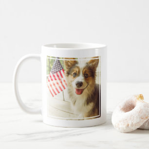 Niedliche Kleintiere   American Flag Corgi Kaffeetasse
