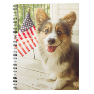 Niedliche Kleintiere American Flag Corgi Notizblock