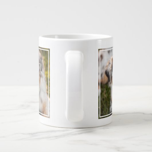 Niedliche Kleintiere | Australian Shepherd Puppy Jumbo-Tasse (Rückseite)