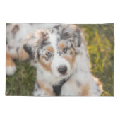 Niedliche Kleintiere | Australian Shepherd Puppy Kissenbezug (Rückseite)