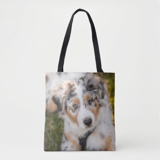 Niedliche Kleintiere | Australian Shepherd Puppy Tasche (Vorderseite)