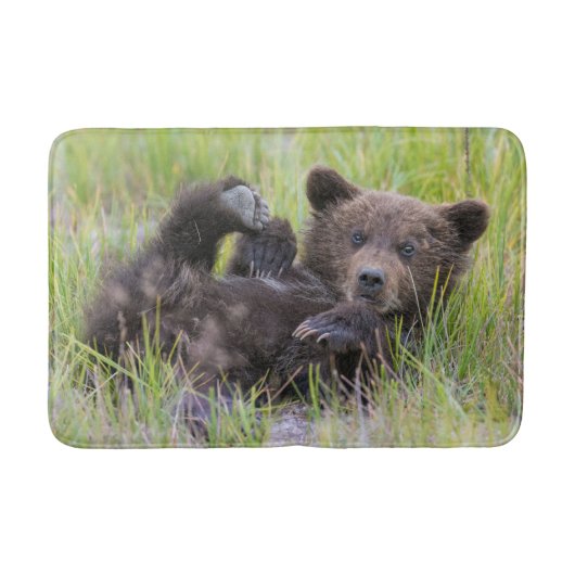 Niedliche Kleintiere | Baby Brown Bear Cube Badematte (Vorderseite)
