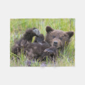 Niedliche Kleintiere | Baby Brown Bear Cube Fleecedecke (Vorderseite (Horizontal))