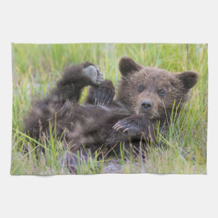 Niedliche Kleintiere Baby Brown Bear Cube Geschirrtuch