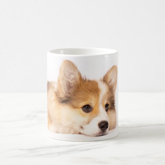 Niedliche Kleintiere | Baby Corgi Puppy Portrait Kaffeetasse (Mittel)