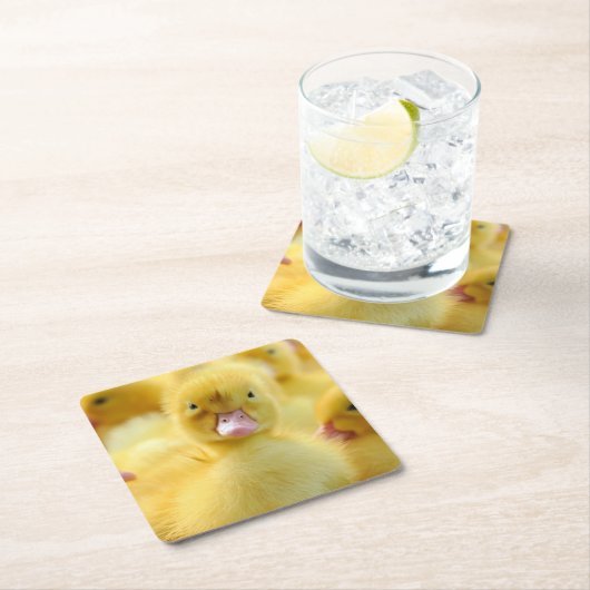 Niedliche Kleintiere | Baby Duck Group Rechteckiger Pappuntersetzer (Vor Ort)