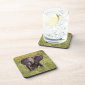 Niedliche Kleintiere | Baby Elephant Kenya Africa Getränkeuntersetzer (Rechte Seite)