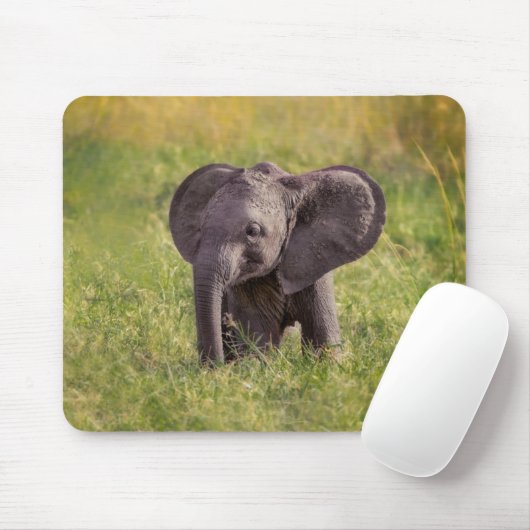 Niedliche Kleintiere | Baby Elephant Kenya Africa Mousepad (Mit Mouse)