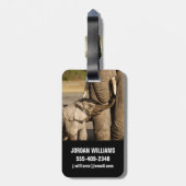 Niedliche Kleintiere | Baby Elephant & Mama Gepäckanhänger (Rückseite vertikal)