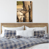 Niedliche Kleintiere | Baby Elephant & Mama Leinwanddruck (Insitu (Schlafzimmer))
