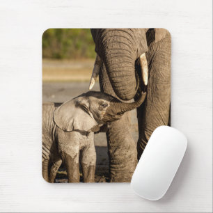 Niedliche Kleintiere   Baby Elephant & Mama Mousepad