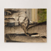 Niedliche Kleintiere | Baby Elephant & Mama Puzzle (Horizontal)