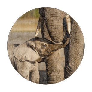 Niedliche Kleintiere Baby Elephant & Mama Schneidebrett
