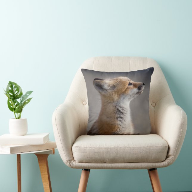Niedliche Kleintiere | Baby Fox Portrait Kissen (Stuhl )