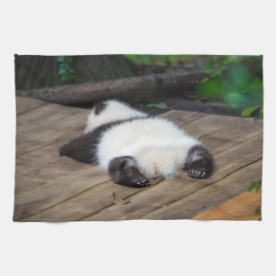 Niedliche Kleintiere Baby Giant Panda Schlafen Geschirrtuch