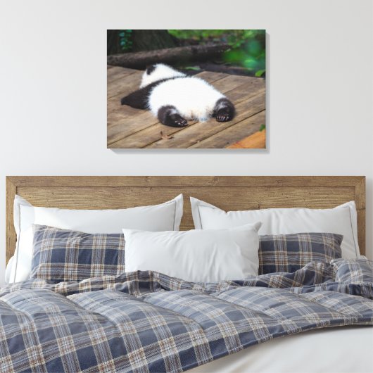 Niedliche Kleintiere | Baby Giant Panda Schlafen Leinwanddruck (Insitu (Schlafzimmer))