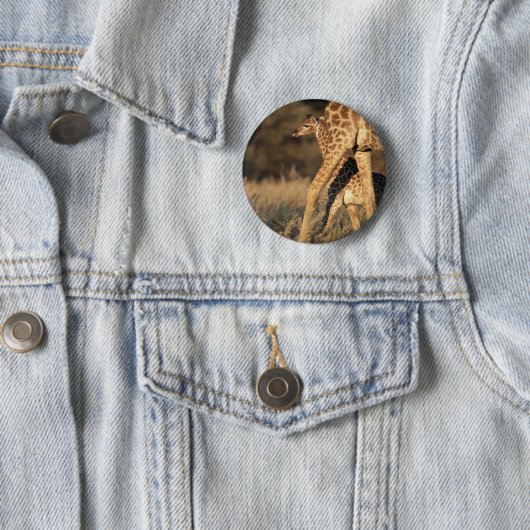 Niedliche Kleintiere | Baby Giraffe & Parent Button (Beispiel)
