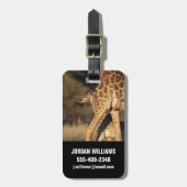 Niedliche Kleintiere | Baby Giraffe & Parent Gepäckanhänger (Vorderseite vertikal)