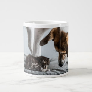 Niedliche Kleintiere   Baby Kitten & Dog Jumbo-Tasse