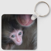 Niedliche Kleintiere | Baby Macaque Monkey & Mothe Schlüsselanhänger (Rückseite)