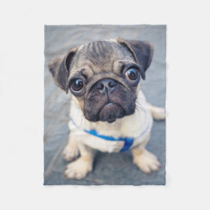 Niedliche Kleintiere Baby Mops Fleecedecke