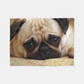 Niedliche Kleintiere | Baby Mops Puppy Fleecedecke (Vorderseite (Horizontal))