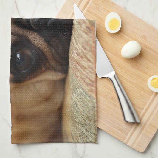 Niedliche Kleintiere | Baby Mops Puppy Geschirrtuch (Viertel Falte)