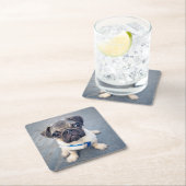 Niedliche Kleintiere | Baby Mops Rechteckiger Pappuntersetzer (Vor Ort)