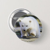 Niedliche Kleintiere | Baby Polar Bear Button (Vorne & Hinten)