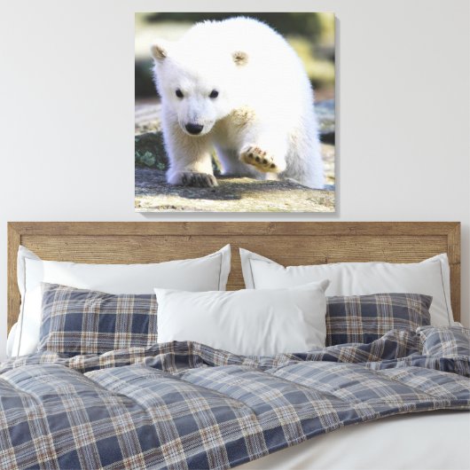 Niedliche Kleintiere | Baby Polar Bear Leinwanddruck (Insitu (Schlafzimmer))