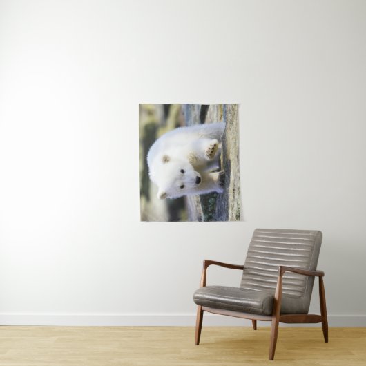 Niedliche Kleintiere | Baby Polar Bear Wandteppich (Beispiel)