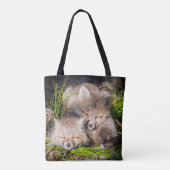 Niedliche Kleintiere | Baby Red Fox Kits Schlafen Tasche (Rückseite)