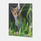 Niedliche Kleintiere | Baby Red Fox Ornament Aus Glas (Vorderseite links)