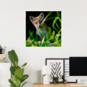 Niedliche Kleintiere | Baby Red Fox Poster (Heimbüro)