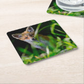 Niedliche Kleintiere | Baby Red Fox Rechteckiger Pappuntersetzer (angewinkelt)