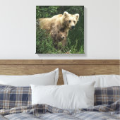 Niedliche Kleintiere | Bear Mama Bear & Ihre Cubs Leinwanddruck (Insitu (Schlafzimmer))
