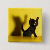 Niedliche Kleintiere | Black Cat Playing Button (Vorderseite)