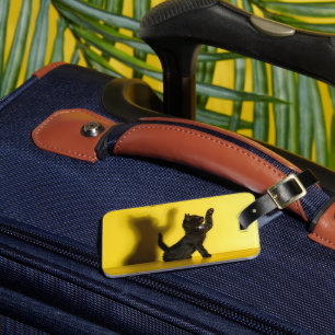 Niedliche Kleintiere   Black Cat Playing Gepäckanhänger