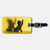 Niedliche Kleintiere | Black Cat Playing Gepäckanhänger (Vorderseite horizontal)