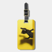 Niedliche Kleintiere | Black Cat Playing Gepäckanhänger (Vorderseite vertikal)